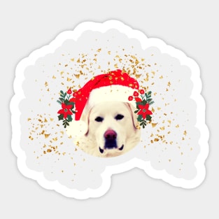 Christmas White Dog Sticker